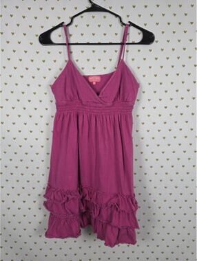 Vintage Victoria's Secret PINK Univ Of Pink Striped Ruffle Dress M Y2K